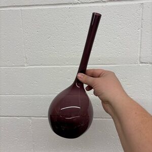 Mid Century Purple Swedish Glass Bulb Vase by Arthur Percy Gullaskruf